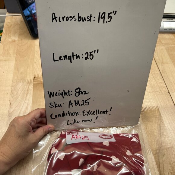 Unique Vintage Gwen Red White Heart Print Blouse Puff Sleeve Size Large - Picture 12 of 12